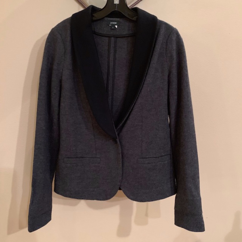 J.Crew Heathered Carbon Gray Tuxedo Jacket